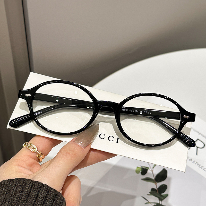 Fake Nerd Oval Frame Women's Tortoiseshell Glasses, Ultra-Light TR90 Plain Face Eyeglass Frames 图3