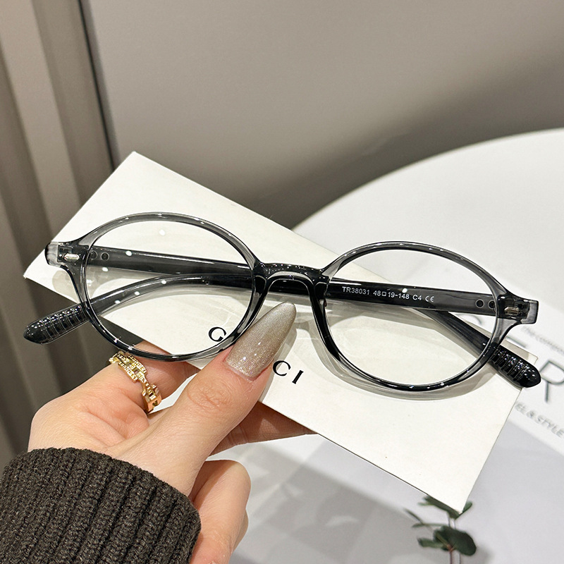Fake Nerd Oval Frame Women's Tortoiseshell Glasses, Ultra-Light TR90 Plain Face Eyeglass Frames 图4