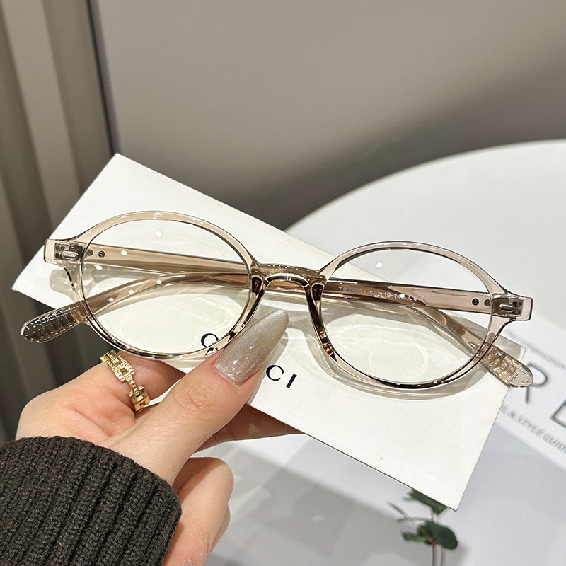 Fake Nerd Oval Frame Women's Tortoiseshell Glasses, Ultra-Light TR90 Plain Face Eyeglass Frames 图6