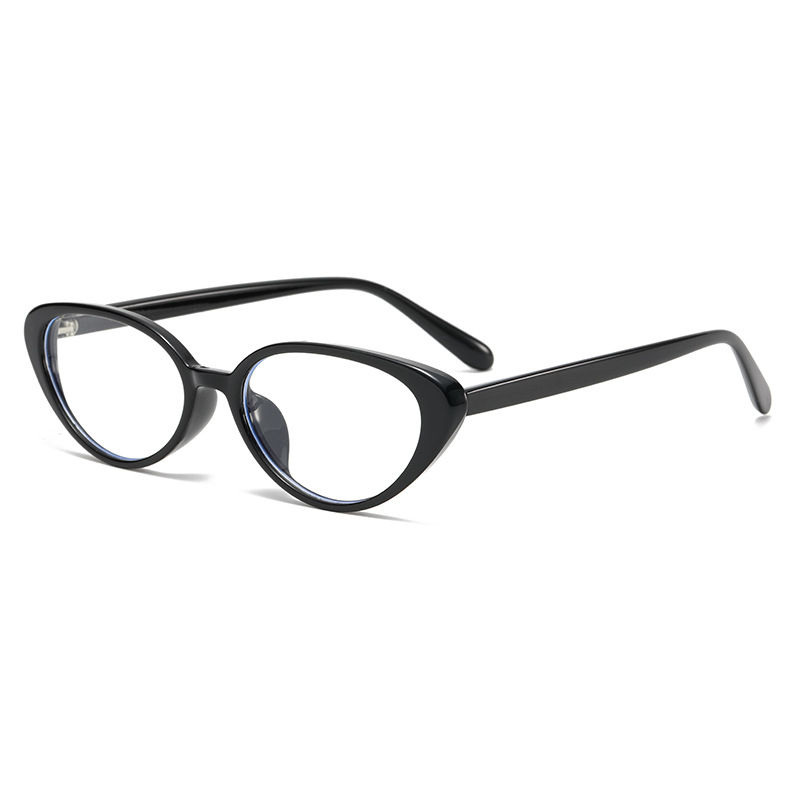 Vintage Black Frame No-Makeup Ultra-Light TR90 Glasses, Blue Light Blocking Chanel-Style Cat Eye